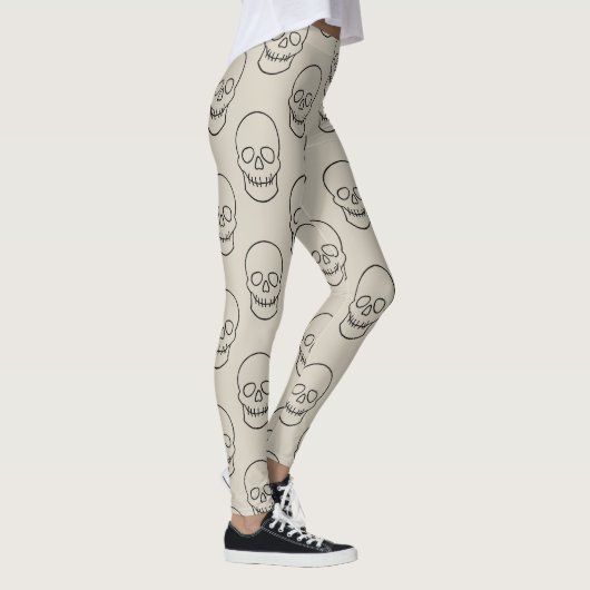Leggings Crâne - Bone White et Bat Black (Droite)