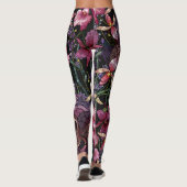 Leggings Crâne brodé : Motif gothique de l'orchidée (Dos)