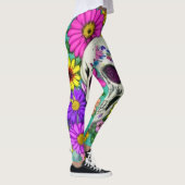 Leggings crâne coloré avec des fleurs (Droite)