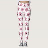 Leggings Crâne De Camouflage Rose Et Jambes De Crossbones (Devant)