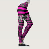 Leggings Crâne de sucre rose Jambes rayées (Droite)
