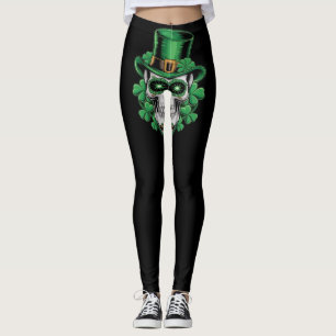 Leggings Crâne de Sucre St Patrick Jour Chanceux Trèfle 