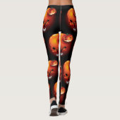 Leggings Crâne d'Halloween et Citrouille (Dos)