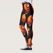 Leggings Crâne d'Halloween et Citrouille (Gauche)