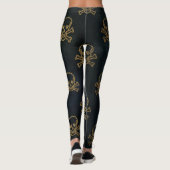 Leggings Crâne doré et arêtes motif d'Halloween (Dos)