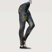 Leggings Crâne doré et arêtes motif d'Halloween (Droite)