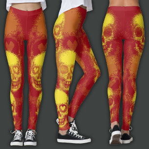 Leggings Crâne Édge   Jaune et Rouge Vif