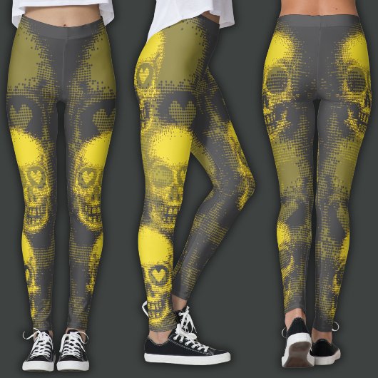 Leggings Crâne Édge | Jaune & Gris