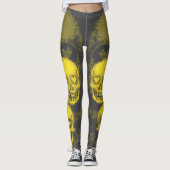 Leggings Crâne Édge | Jaune & Gris (Devant)