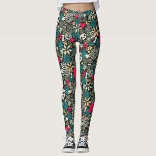 Leggings Crâne en fleurs