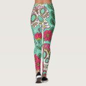 Leggings Crâne et fleurs mexicaines, sans soudure. (Dos)