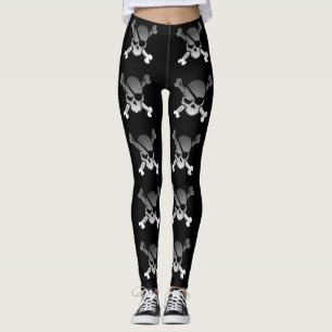 Leggings Crâne et os croisés de jolly roger de pirate