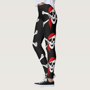Leggings Crâne et os croisés de pirate