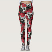 Leggings crâne et roses (Devant)