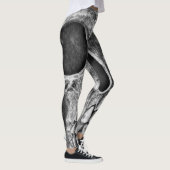 Leggings Crâne gothique Cool de Grunge noir et blanc (Droite)