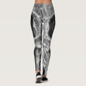 Leggings Crâne gothique Cool de Grunge noir et blanc (Dos)
