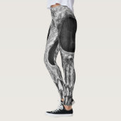 Leggings Crâne gothique Cool de Grunge noir et blanc (Gauche)