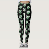 Leggings Crâne mignon avec Shamrock (Devant)