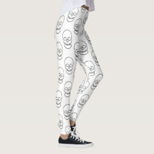 Leggings Crâne - noir et blanc