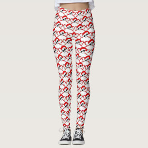 Leggings Crâne Père Noël mignon avec Sucres de canne