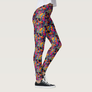 Leggings Crâne psychédélique dynamique