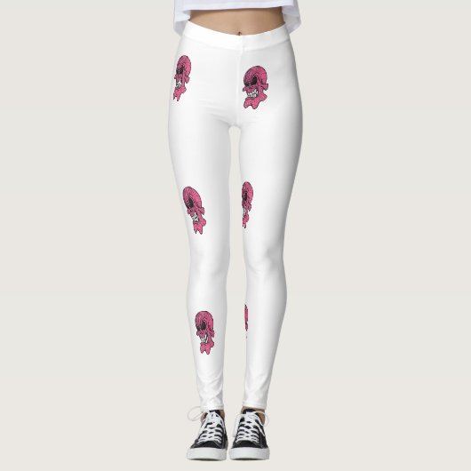 Leggings crâne rose (Devant)