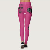 Leggings Crâne rose et noir (Dos)