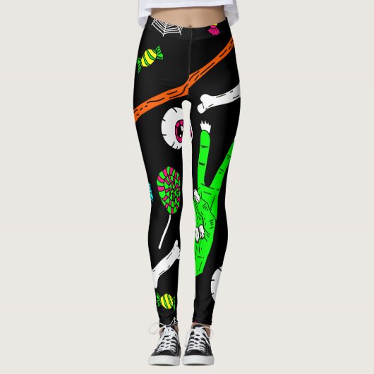 Leggings Crâne zombie d'Halloween (Devant)