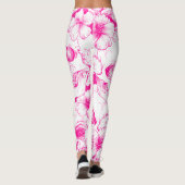 Leggings Crânes à fleurs rose (Dos)