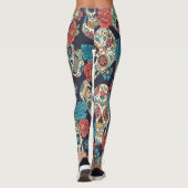 Leggings Crânes à sucre festive et floral (Dos)