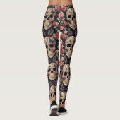 Leggings Crânes à sucre, papillons et fleurs (Dos)