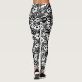 Leggings Crânes blancs sur Noir (Dos)