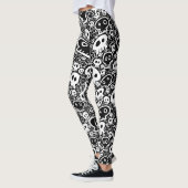Leggings Crânes blancs sur Noir (Gauche)