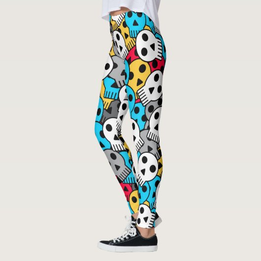 Leggings Crânes de fête colorés (Gauche)