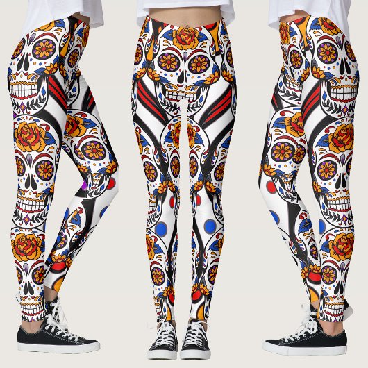 Leggings Crânes de sucre Motif de vacances