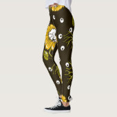 Leggings Crânes de tournesol : Unique Motif sans fil. (Gauche)