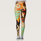 LEGGINGS CRANES DE VOL AVEC FLEURS DE PRINTEMPS (Devant)