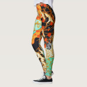 LEGGINGS CRANES DE VOL AVEC FLEURS DE PRINTEMPS (Gauche)