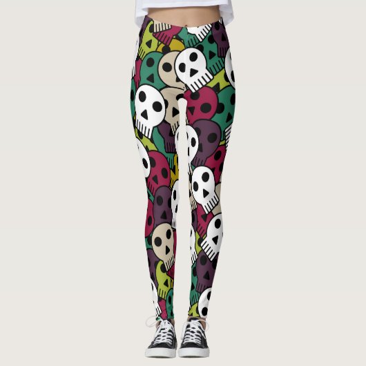 Leggings Crânes d'Halloween (Devant)