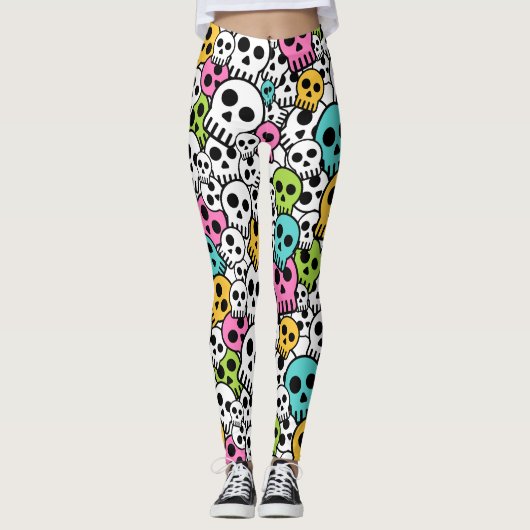 Leggings Crânes éffrayantes Halloween (Devant)