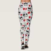 Leggings Crânes et Coeurs rouges Motif Halloween (Dos)
