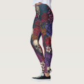 Leggings Crânes et fleurs (Gauche)