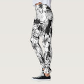 Leggings Crânes et fleurs (Gauche)