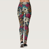 Leggings Crânes et fleurs (Dos)