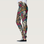 Leggings Crânes et fleurs (Gauche)