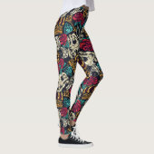 Leggings Crânes et fleurs (Droite)