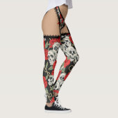 Leggings Crânes et lingerie de roses (Français coupés) (Droite)