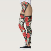 Leggings Crânes et roses (lacez) (Gauche)