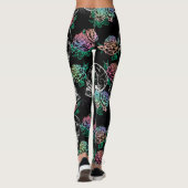 Leggings Crânes et Roses Ombre | Gothique Glam Pastel Grung (Dos)