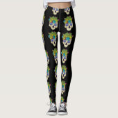 Leggings Crânes et succulents (Devant)
